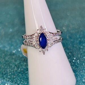 Bomb Party Dazzling Lab Created Sapphire Cubic Zirconia Ring Size 7